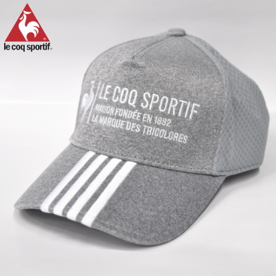 グレーに白が映えるキャップ！ルコックグレー帽子